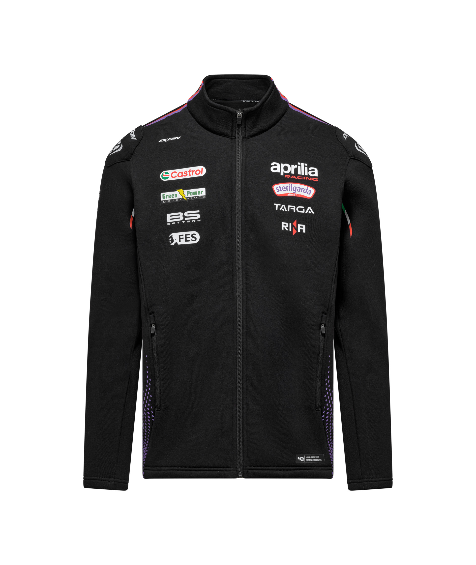Aprilia-sweatshirt met rits Racing Team Replica 2026 voor heren, zwart